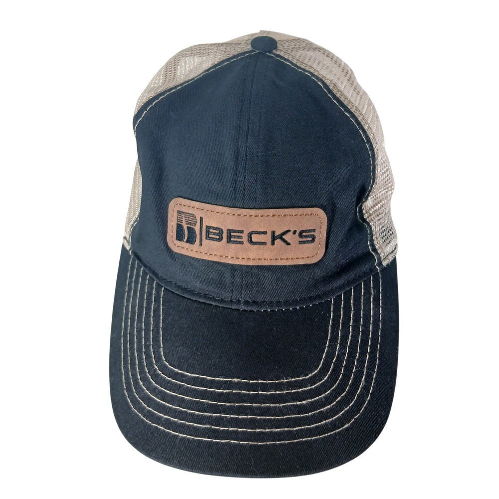 Becks Seeds Hat Mens Baseball Cap‎ Trucker Tan Mesh Back Adjustable